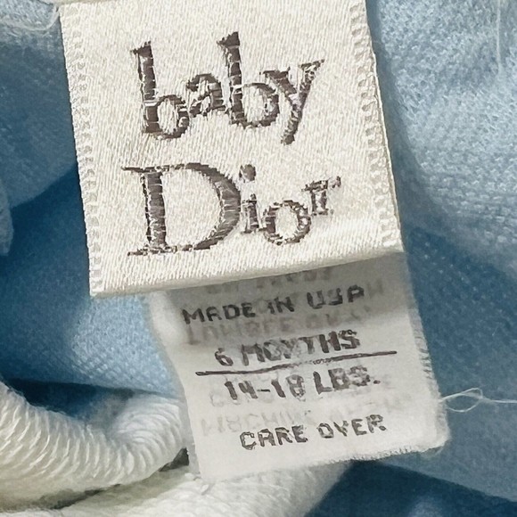 BABY DIOR Embroidered Romper Train Bodysuit One-Piece Jumper Outfit Size 6M - Picture 4 of 8